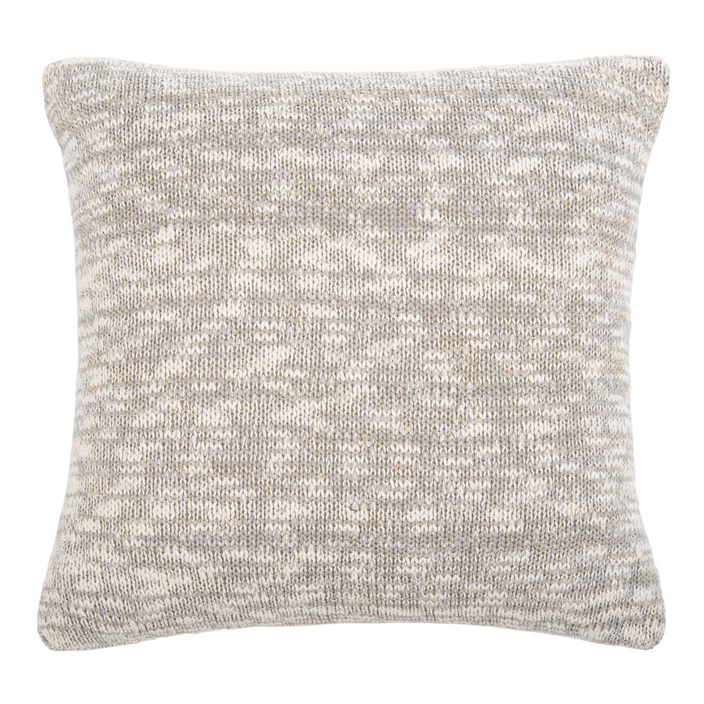 Ralen Knit Pillow, Light Grey/Natural/Gold Lurex. Picture 2