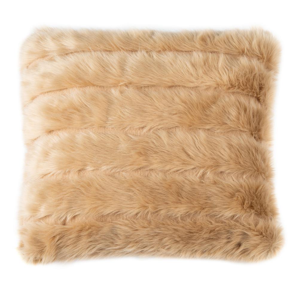 Genevra Fur Pillow, Brown. Picture 2