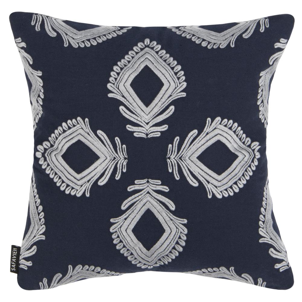 Blossom Pillow, Navy/Periwinkle 16" x 16". Picture 1