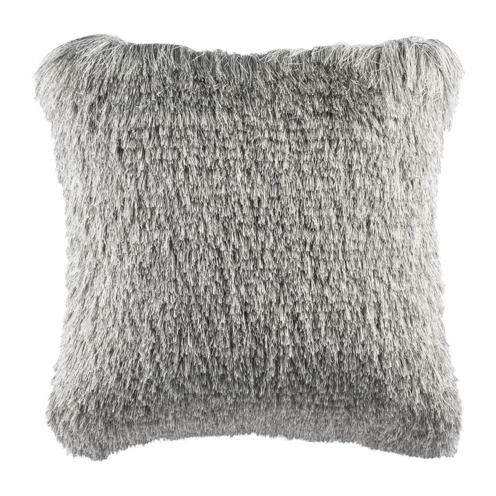 Chic Shag Pillow, Silver. Picture 1