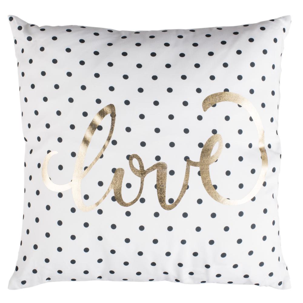 Spotted Love Pillow, Gold/Black/White. Picture 1