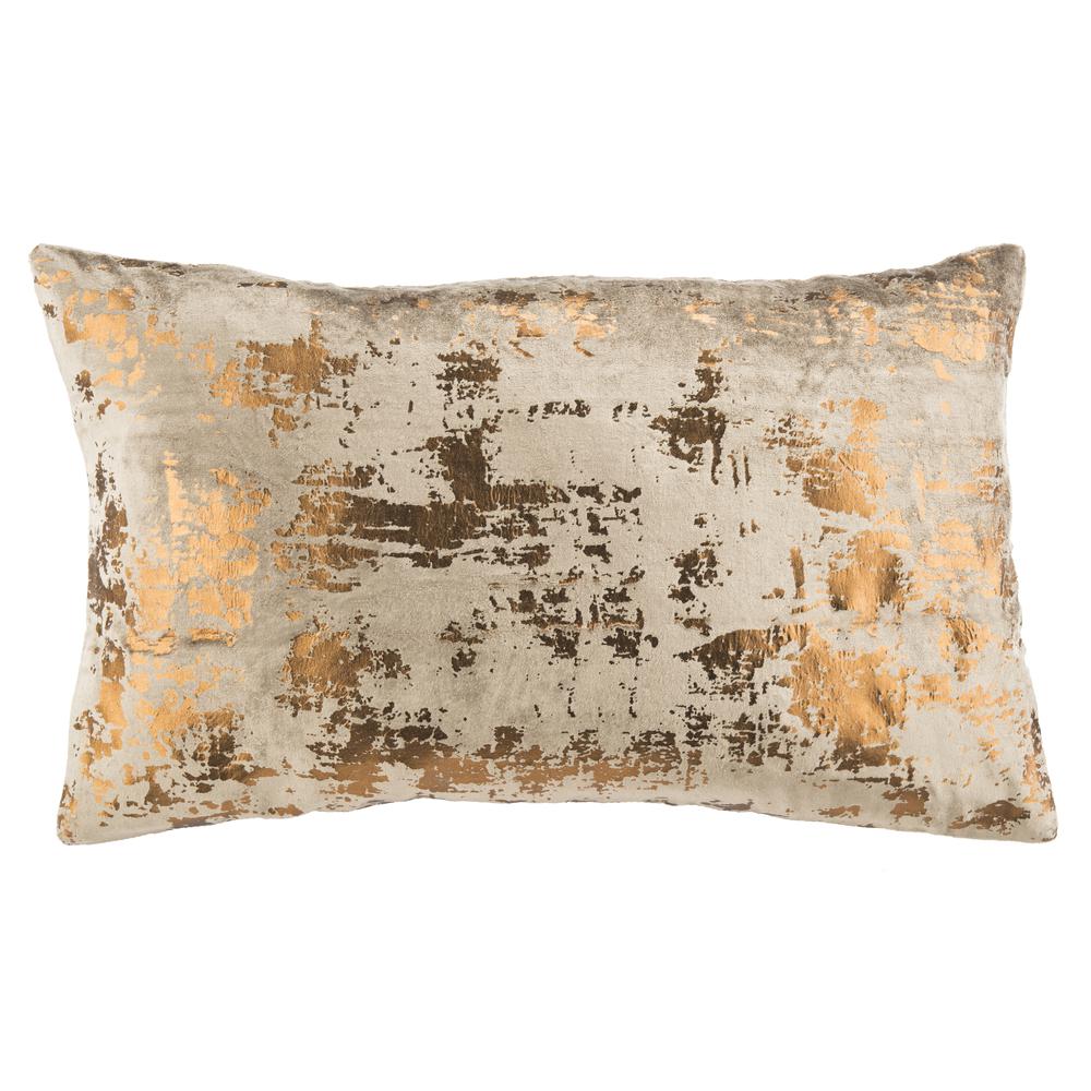 Edmee Metallic  Pillow, Potato Brown/Copper, PLS881C-1220. Picture 1