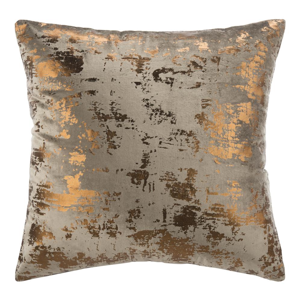 Edmee Metallic  Pillow, Potato Brown/Copper, PLS881C-2020. Picture 1