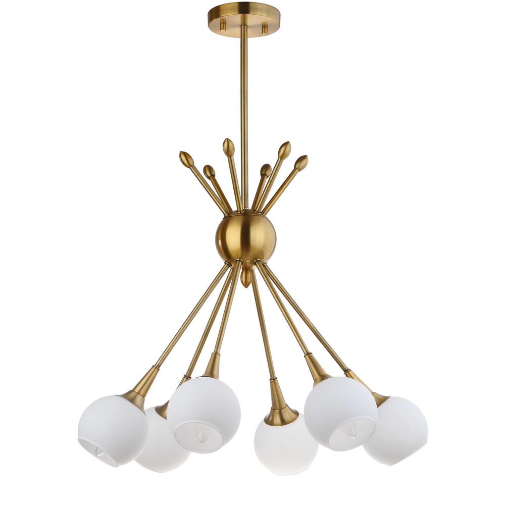 Justine 6 Light 22-Inch Dia Adjustable Pendant , Brass Gold. Picture 2