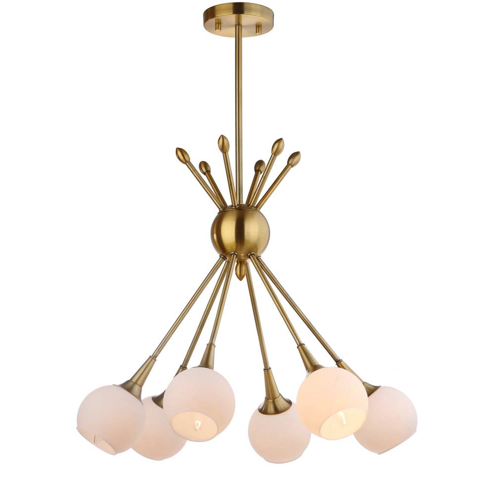 Justine 6 Light 22-Inch Dia Adjustable Pendant , Brass Gold. Picture 4