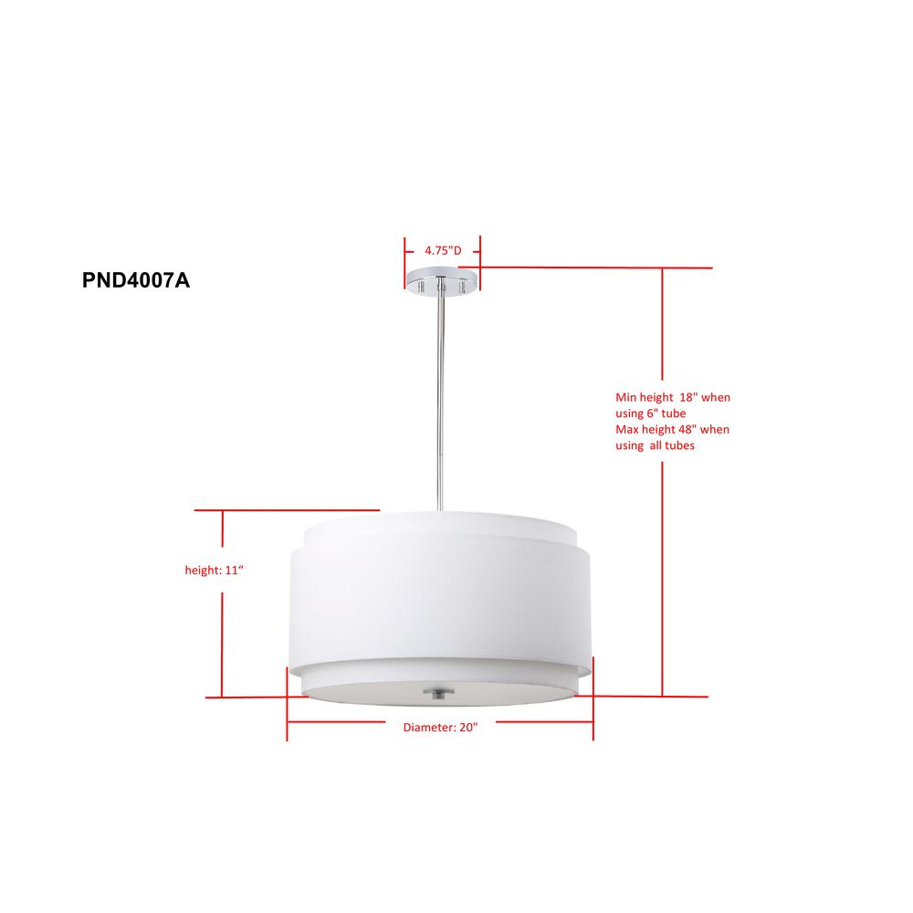 Piran 3 Light 20-Inch Dia Adjustable Pendant , White. Picture 1