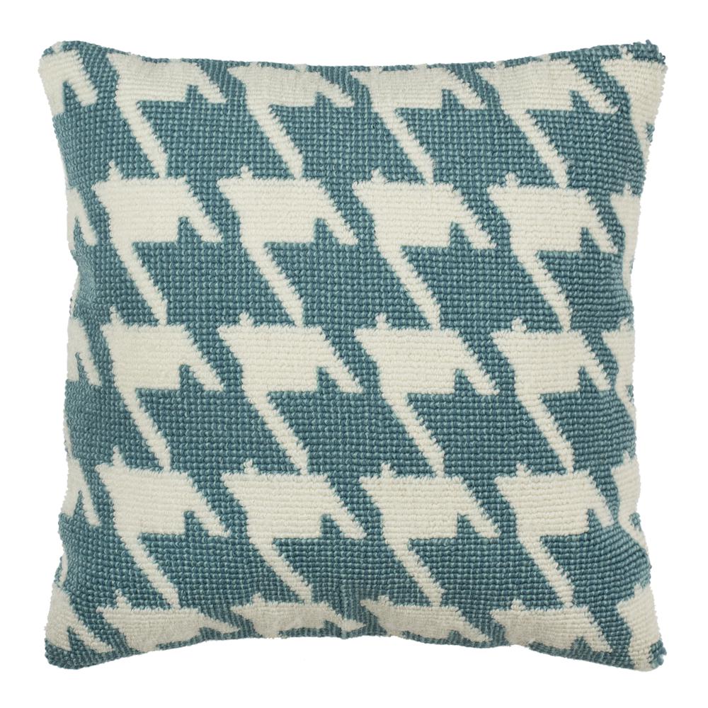 Hanne Houndstooth Pillow, Celadon/Ivory. Picture 1
