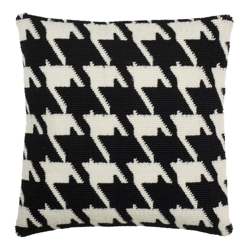 Hanne Houndstooth Pillow, Black/Ivory. Picture 1