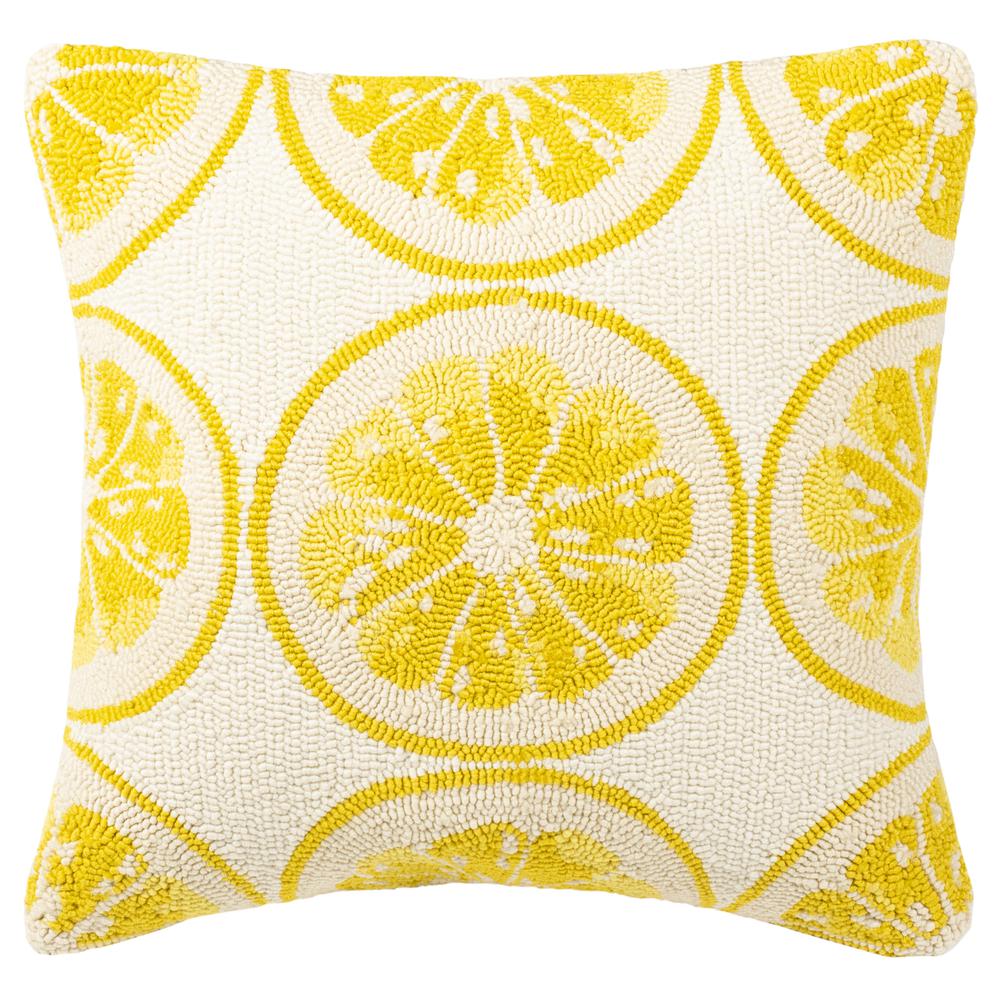 Lemon Squeeze Pillow, Yellow/White. Picture 1