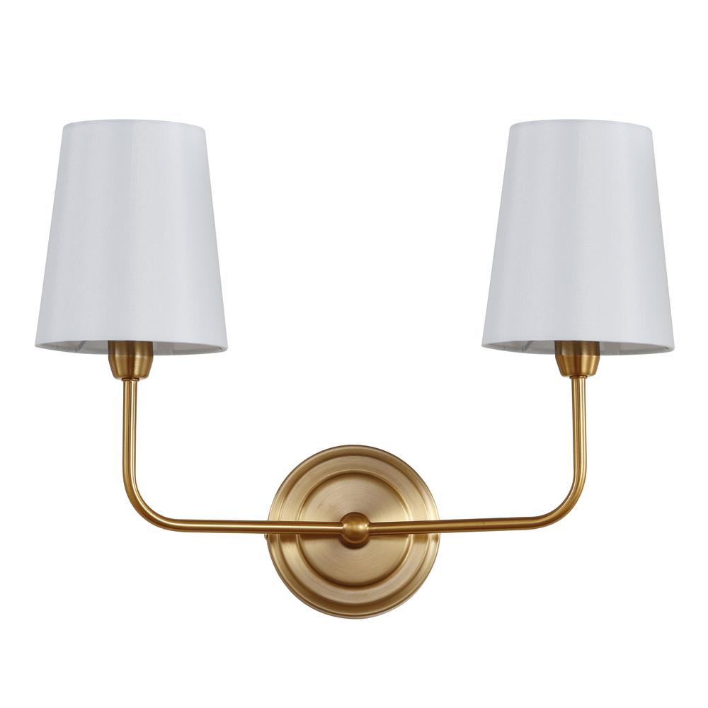 Ezra Two Light Wall Sconce, Brass Gold. Picture 2