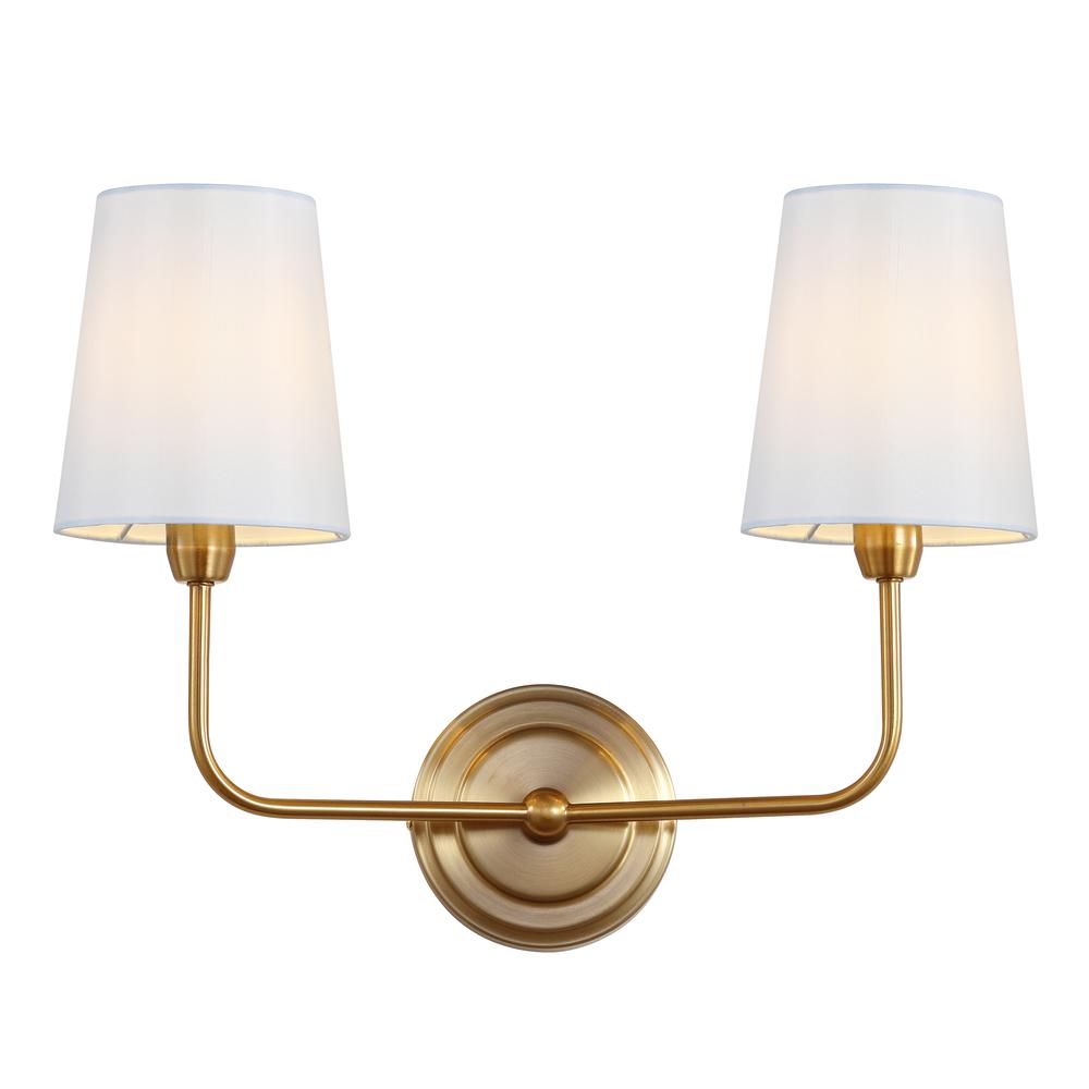 Ezra Two Light Wall Sconce, Brass Gold. Picture 4