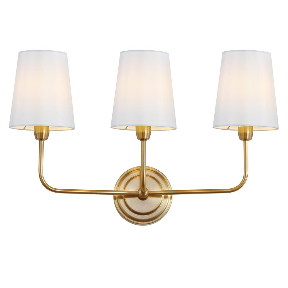 Sawyer Three Light Wall Sconce, Brass Gold. Picture 4