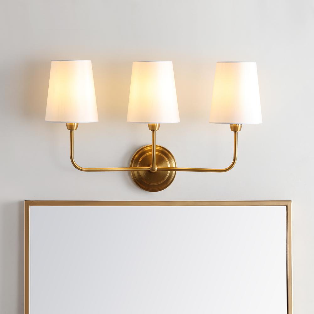 Sawyer Three Light Wall Sconce, Brass Gold. Picture 3