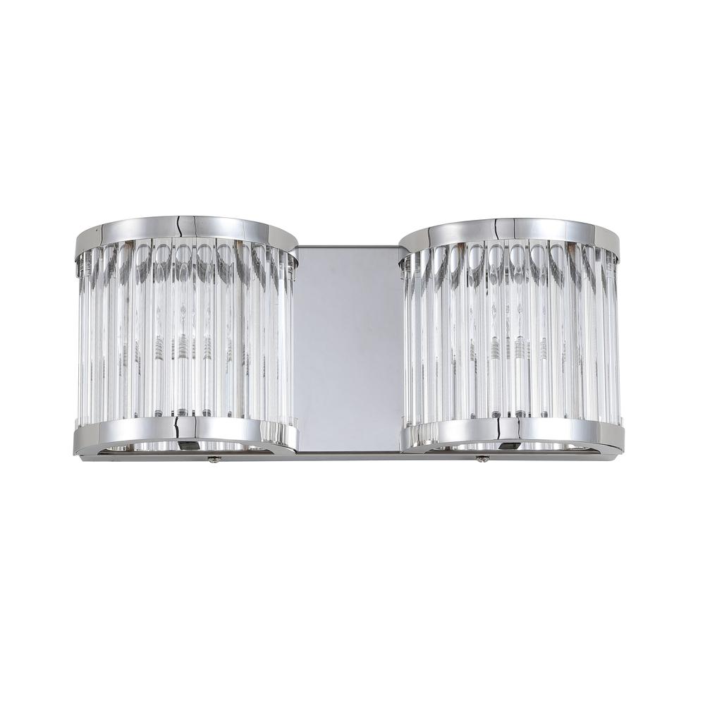 Karter Two Light Wall Sconce, Chrome/Clear. Picture 2