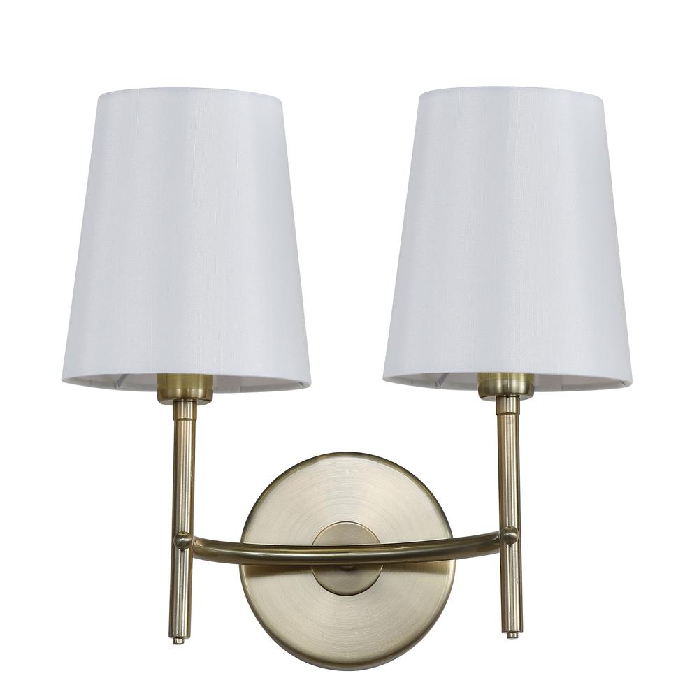Barrett Two Light Wall Sconce, Brass Gold. Picture 2