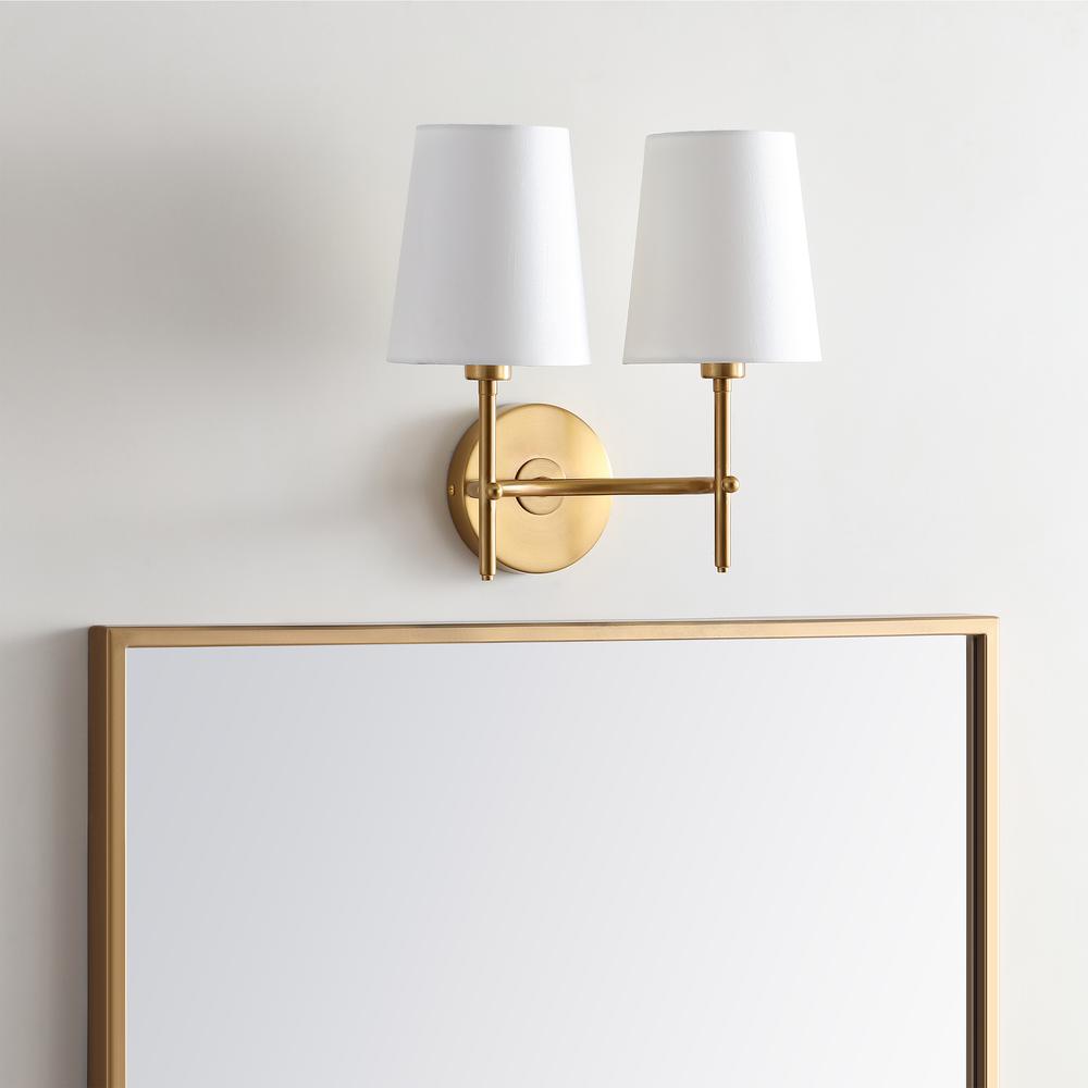 Barrett Two Light Wall Sconce, Brass Gold. Picture 1