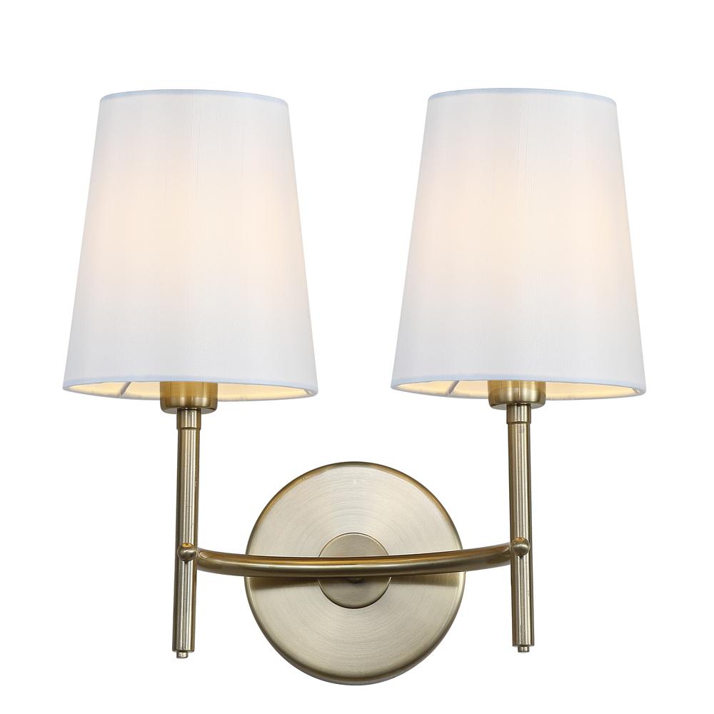 Barrett Two Light Wall Sconce, Brass Gold. Picture 4