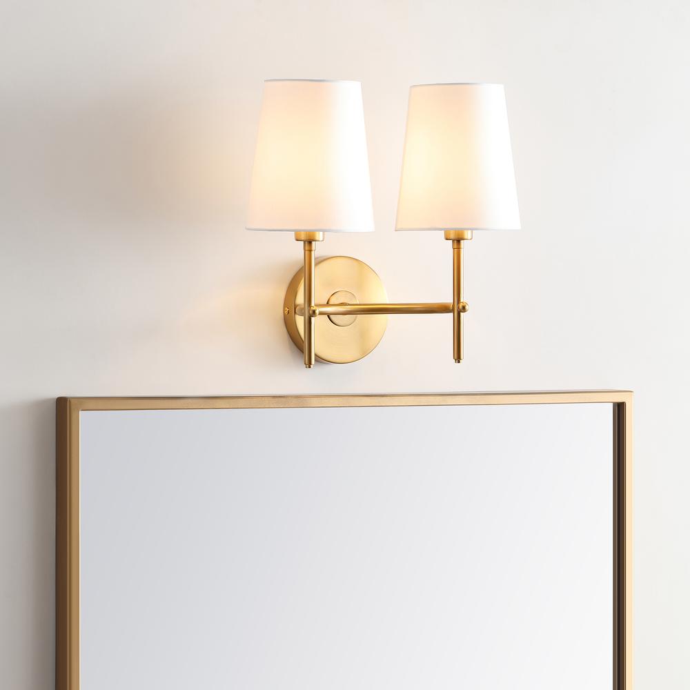 Barrett Two Light Wall Sconce, Brass Gold. Picture 3