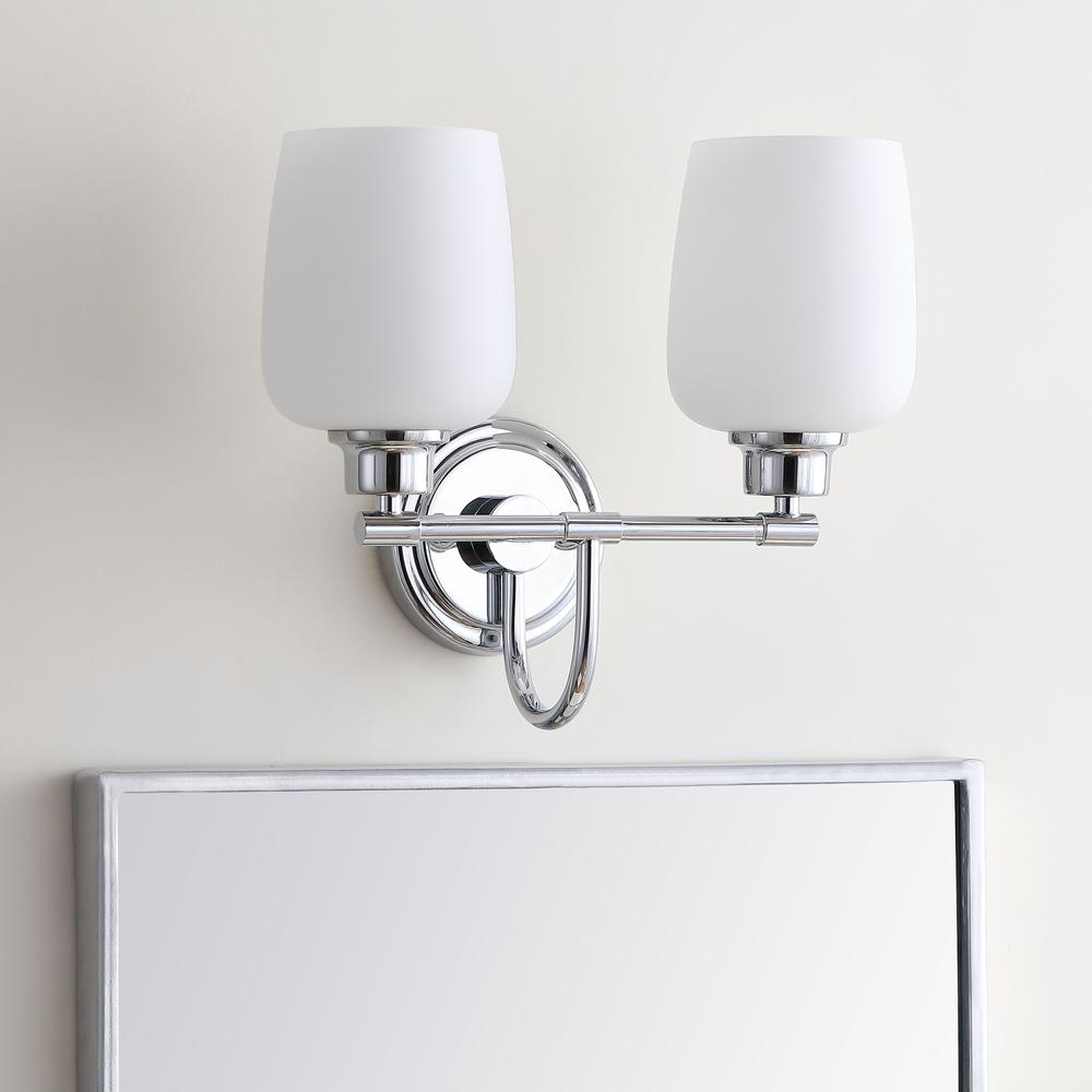 Rayden Two Light Bathroom Sconce, Chrome. Picture 1