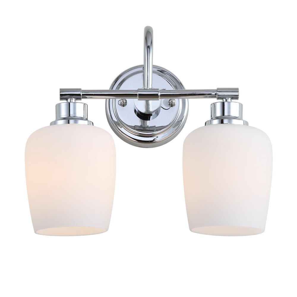 Rayden Two Light Bathroom Sconce, Chrome. Picture 6