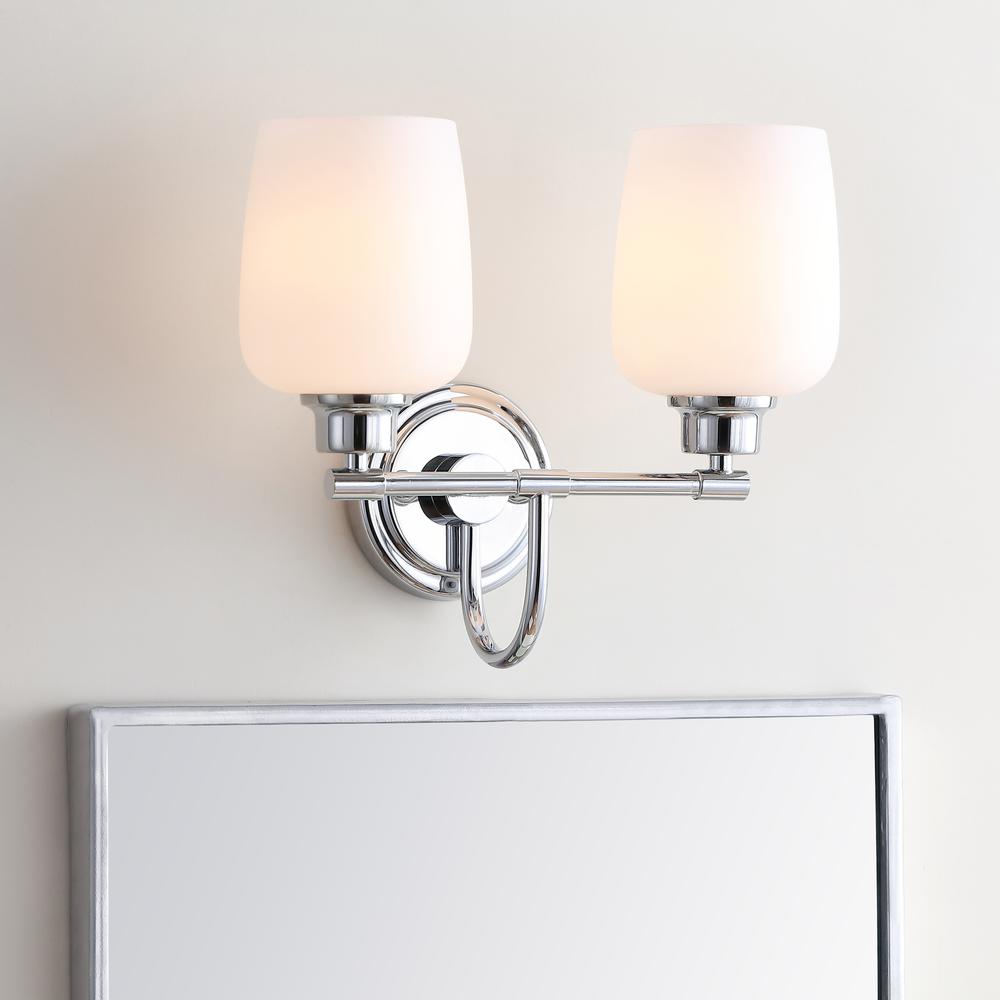 Rayden Two Light Bathroom Sconce, Chrome. Picture 4