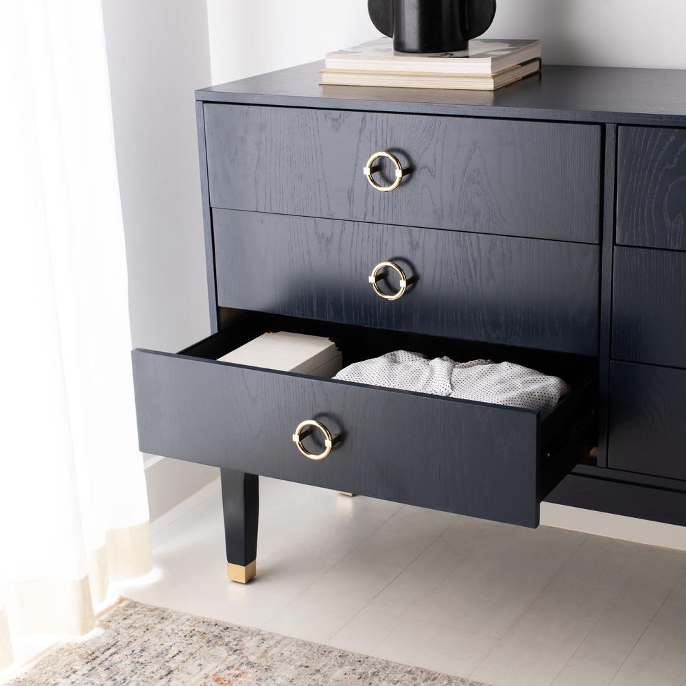 Lorna 6 Drawer Contemporary Dresser, Navy. Picture 8