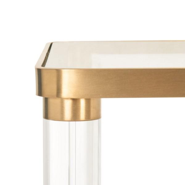 SUZANNA ACRYLIC CONSOLE TABLE, Brass. Picture 4