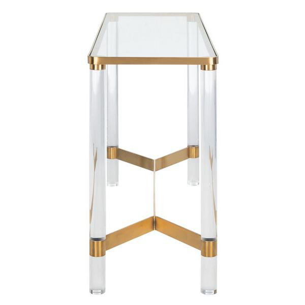 SUZANNA ACRYLIC CONSOLE TABLE, Brass. Picture 3