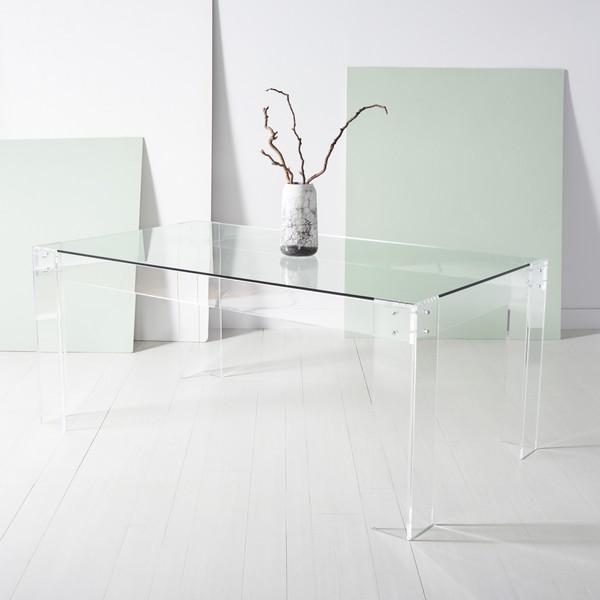 ROXANNE ACRYLIC DINING TABLE, Clear. Picture 4