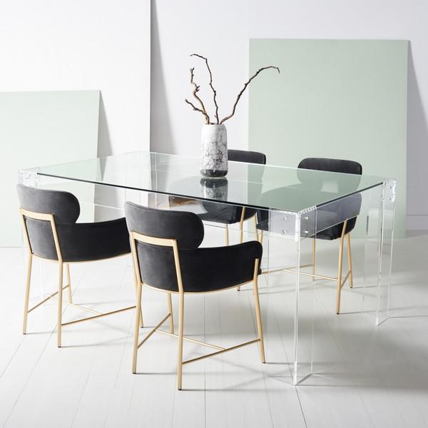 ROXANNE ACRYLIC DINING TABLE, Clear. Picture 5