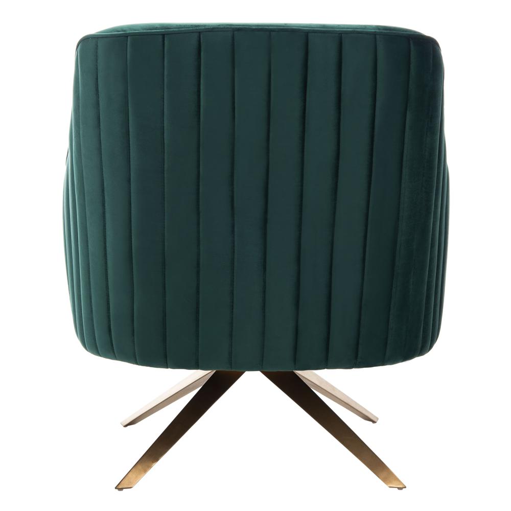 Leyla Channeled Velvet Accent Chair, Emerald. Picture 3