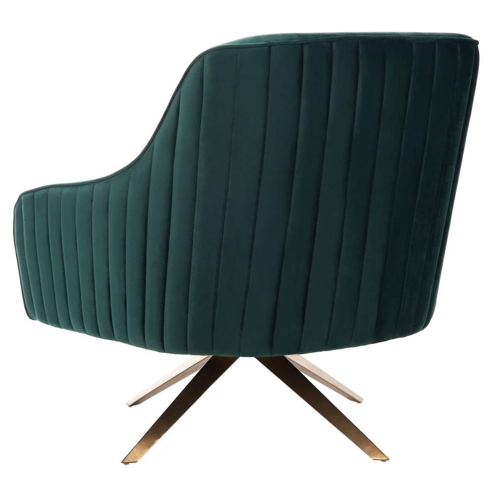 Leyla Channeled Velvet Accent Chair, Emerald. Picture 4