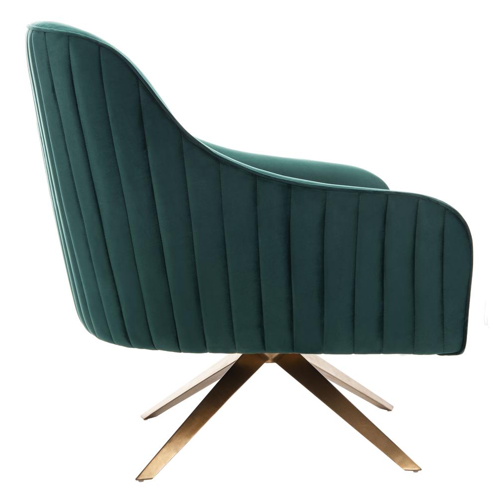 Leyla Channeled Velvet Accent Chair, Emerald. Picture 10