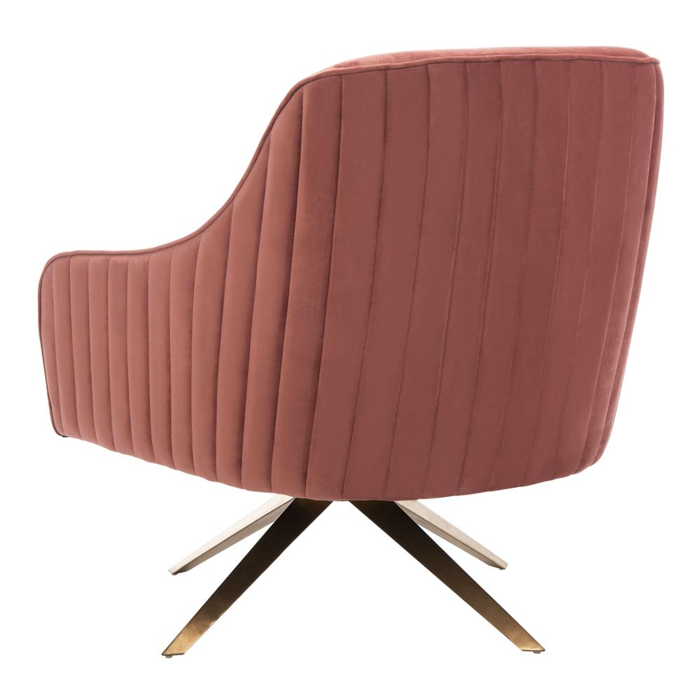 Leyla Channeled Velvet Accent Chair, Dusty Rose. Picture 4