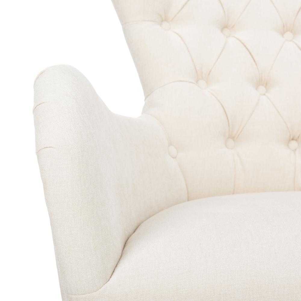 Brayden Contemporary Wingback Chair, Off White. Picture 5
