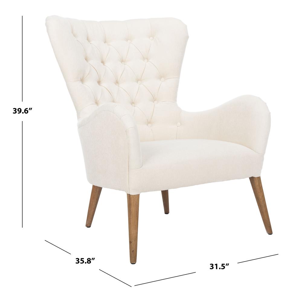 Brayden Contemporary Wingback Chair, Off White. Picture 6