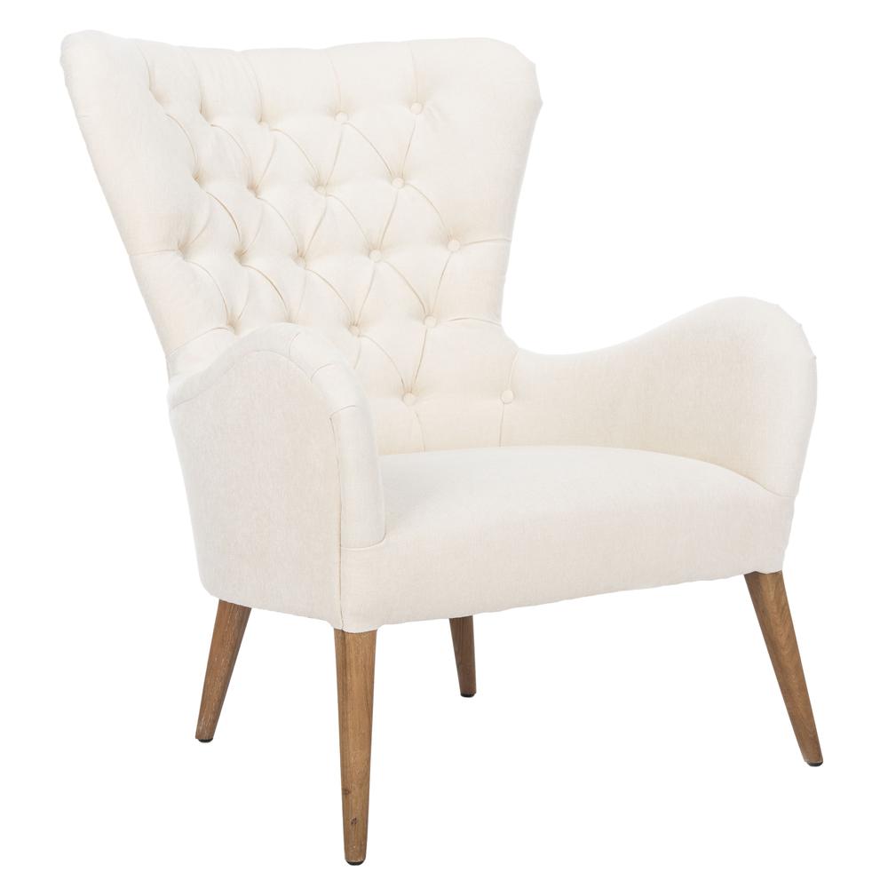 Brayden Contemporary Wingback Chair, Off White. Picture 9