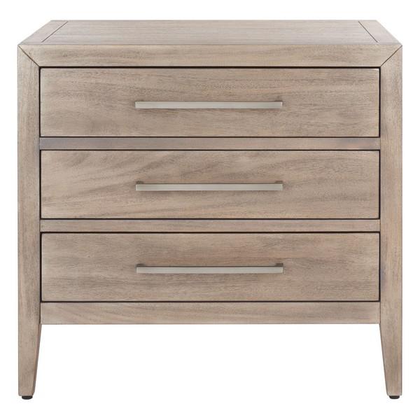 ARIELLA 3 DRAWER WD NIGHTSTAND, Light Brown. Picture 1