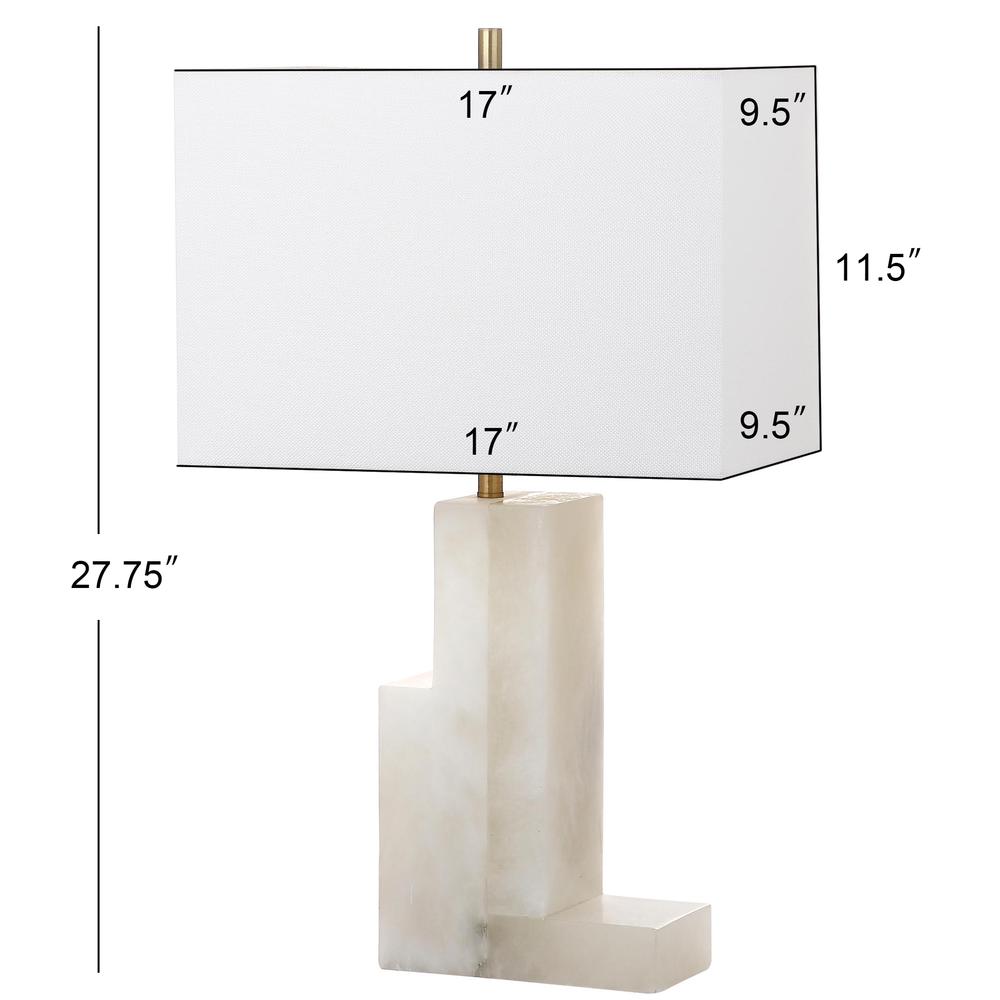 Cora Alabaster 27.75-Inch H Table Lamp , White. Picture 1
