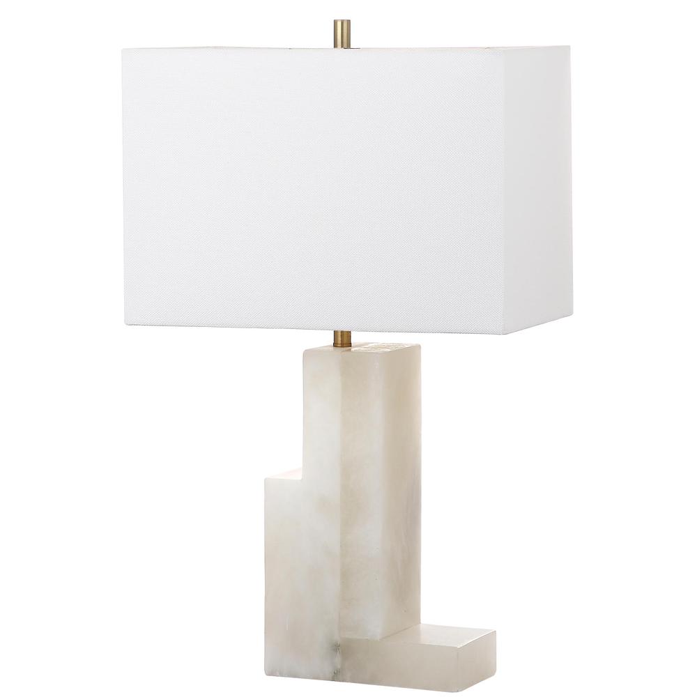 Cora Alabaster 27.75-Inch H Table Lamp , White. Picture 3