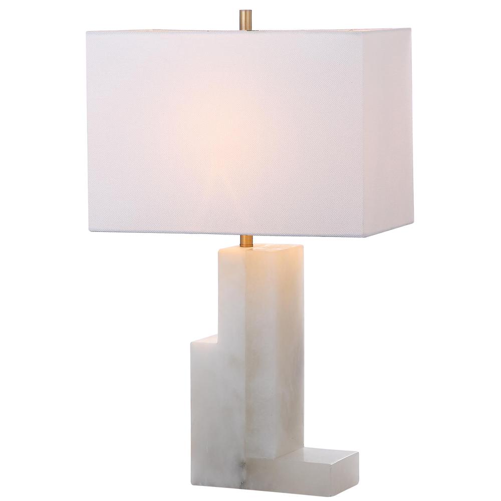 Cora Alabaster 27.75-Inch H Table Lamp , White. Picture 5