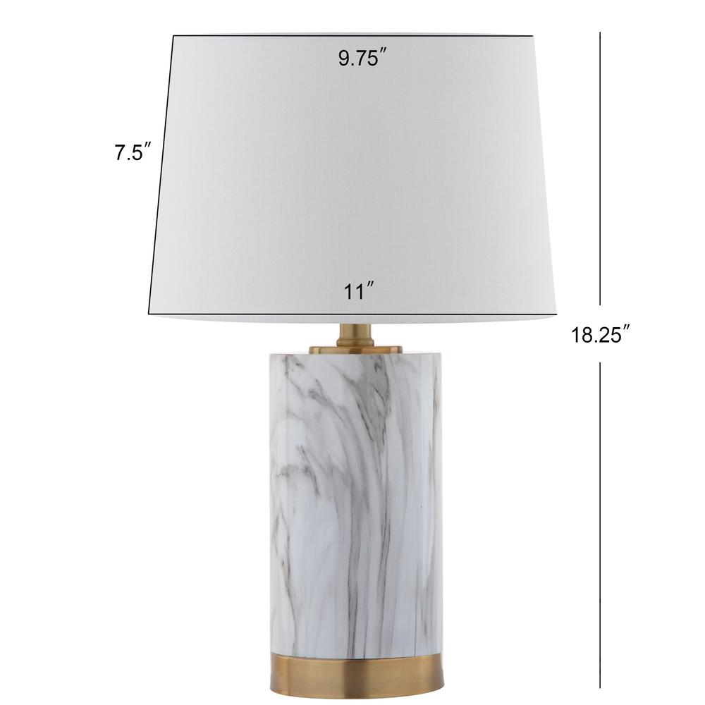 Clarabel Marble 18.25-Inch H Table Lamp, White/Black Marble. Picture 1