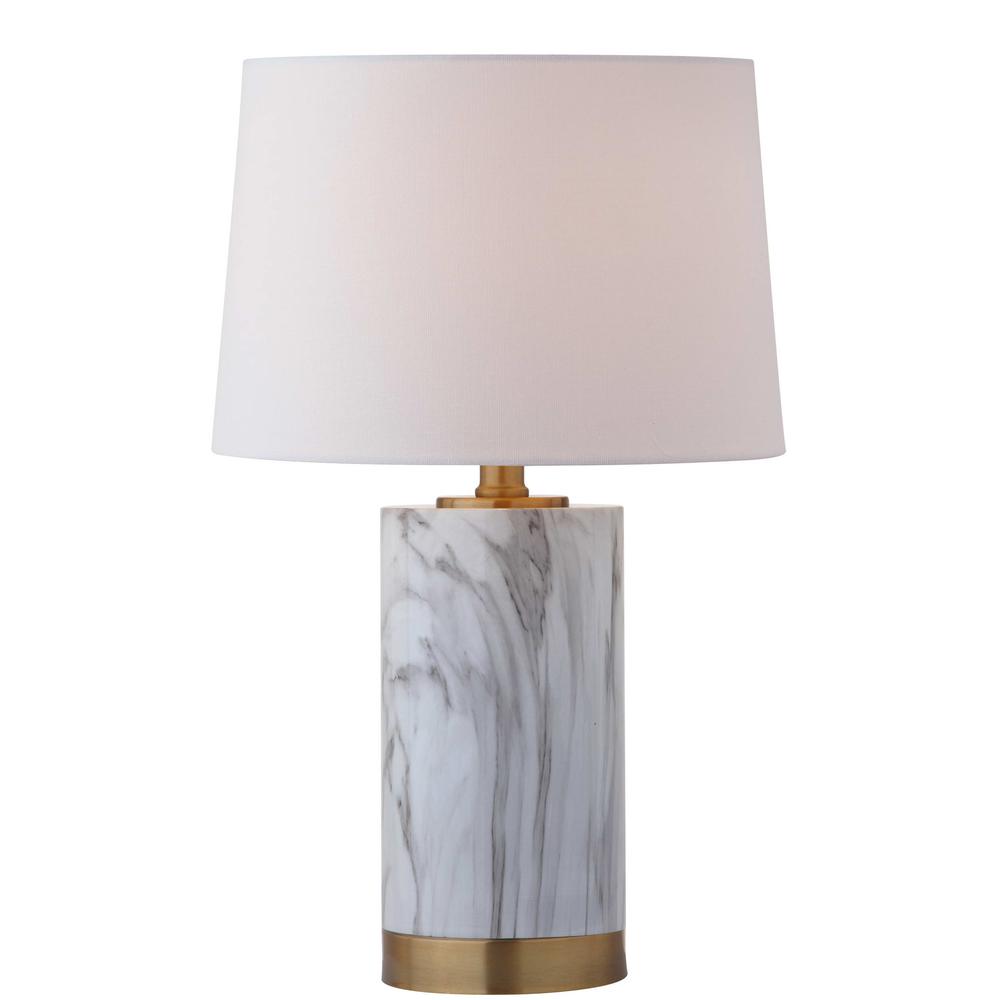 Clarabel Marble 18.25-Inch H Table Lamp, White/Black Marble. Picture 5