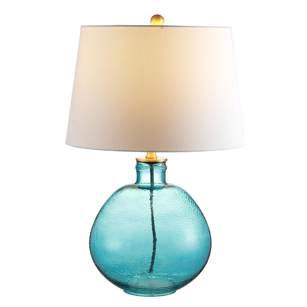 Rasby 27-Inch H Glass Table Lamp, Blue. Picture 5