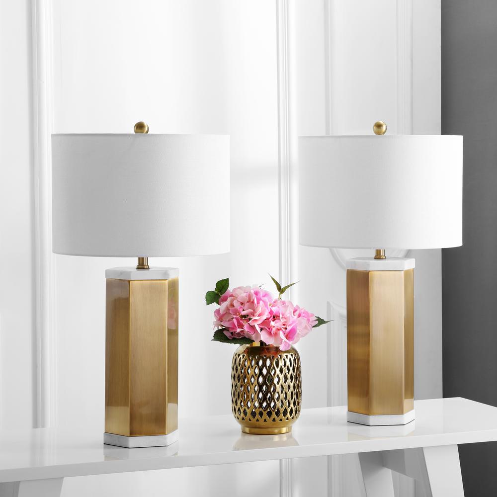 Alya Table Lamp, White/Brass Gold. Picture 1