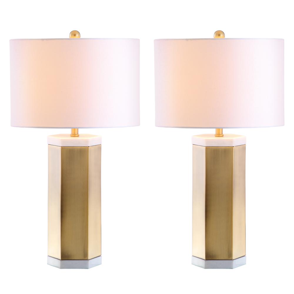 Alya Table Lamp, White/Brass Gold. Picture 4
