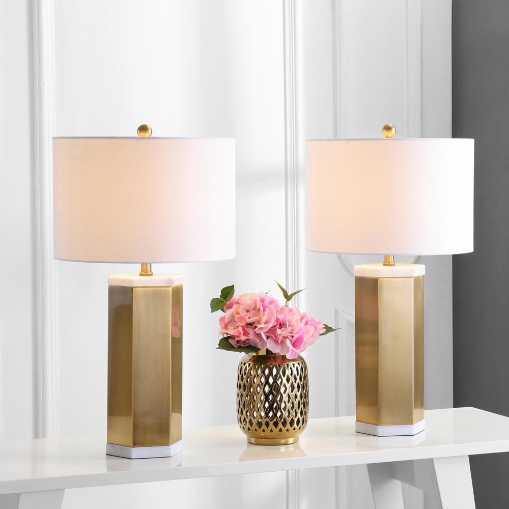 Alya Table Lamp, White/Brass Gold. Picture 3