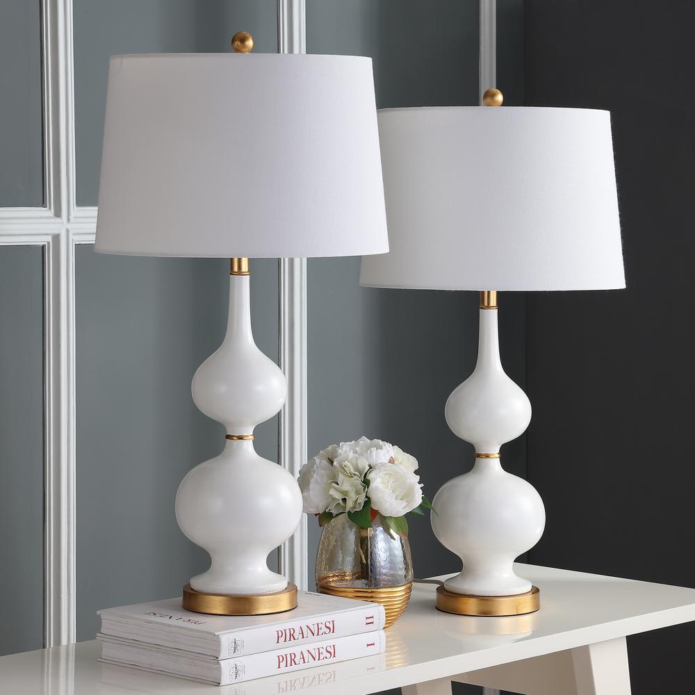 Myla Table Lamp, White/Gold Leaf. Picture 1