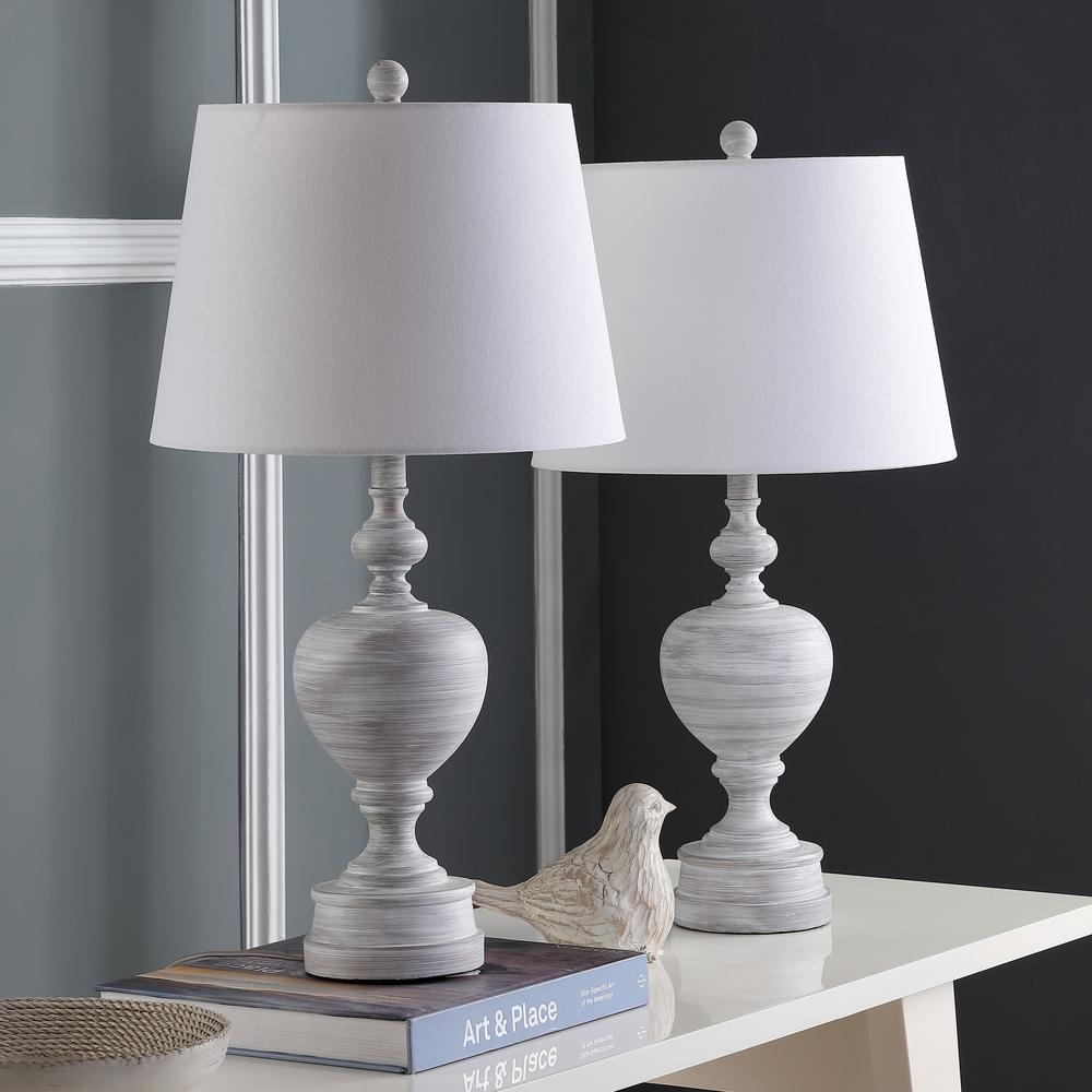 Alban Table Lamp, White Wash, set of 2. Picture 1
