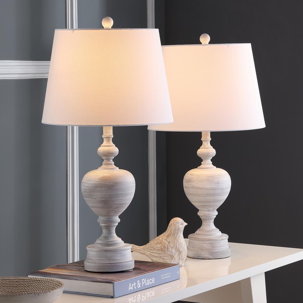 Alban Table Lamp, White Wash, set of 2. Picture 3